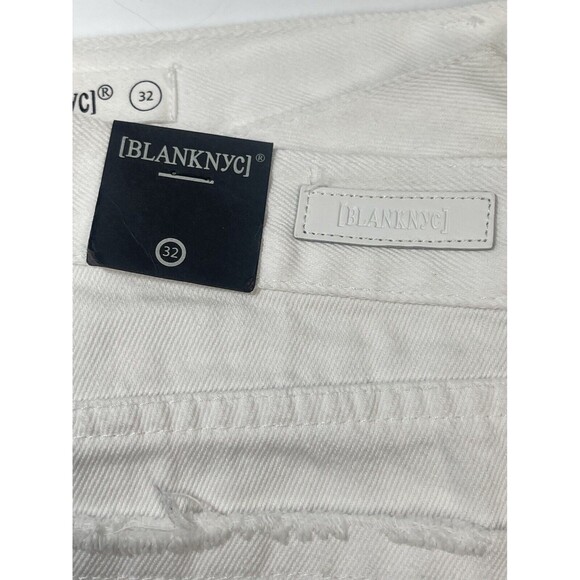 BLANK NYC High Rise Distressed Raw Hem White Denim Jean Shorts Sz 32 New - Picture 7 of 10